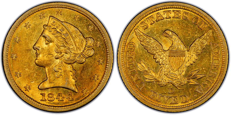 1844 (D) Liberty Head Half Eagle