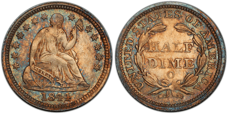 1844 Seated Liberty Half Dime