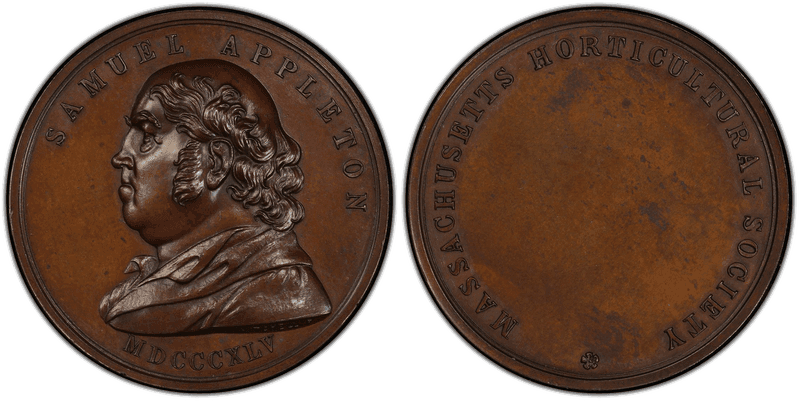 1845 Medal Storer-1867 Bronze S. Appleton, MA Horticultural Society