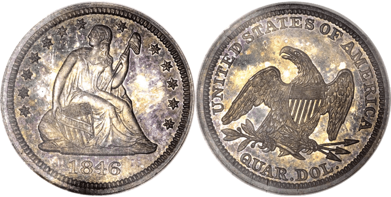 1846 Seated Liberty Quarter