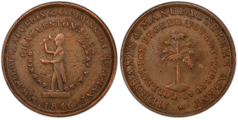 1846 Token Miller SC-10 Copper W.W. Wilbur