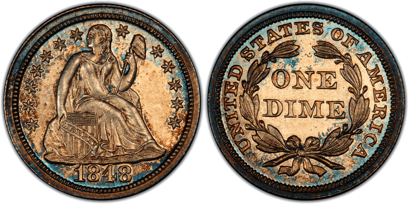1848 Seated Liberty Dime