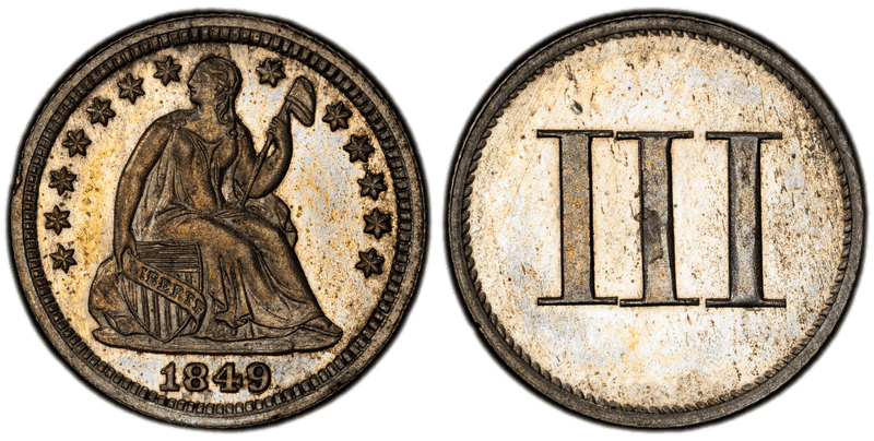 1849 Proof Three Cent Pattern - J-112, Original