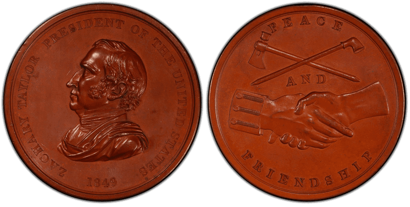 1849 Bronzed-Copper Medal J-IP-28, Zachary Taylor