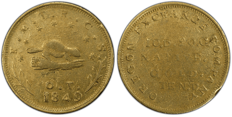 1849 Oregon Ten Dollar Gold Pieces