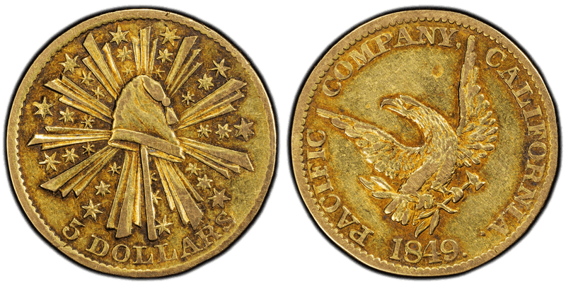 1849 Pacific Company Gold Half Eagle