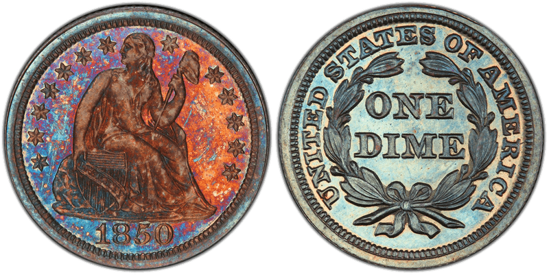 1850 Proof Seated Liberty Dime