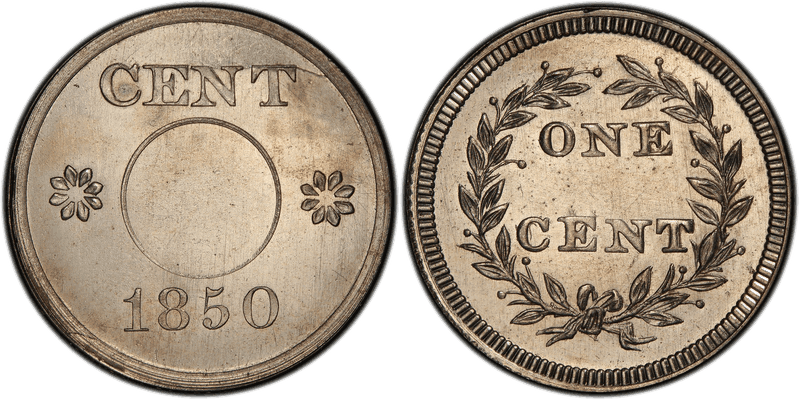1850 Proof Cent Pattern - J-124c
