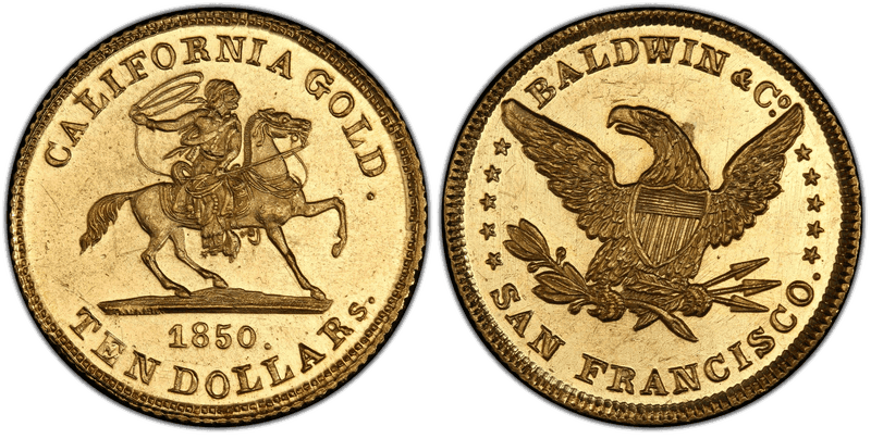 1850 Baldwin & Co. Gold Eagle