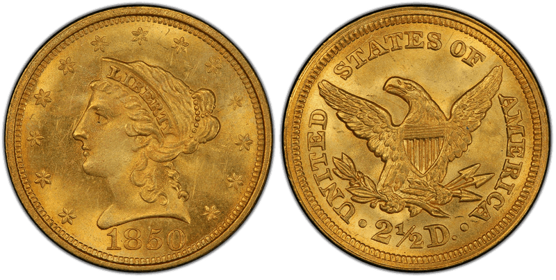 1850 Liberty Head Quarter Eagle