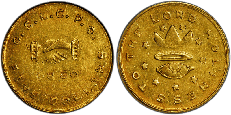 1850 Mormon Five Dollar