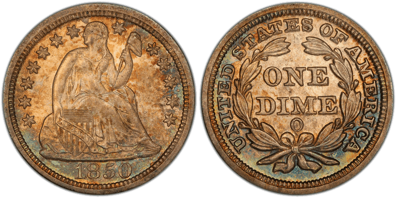 1850 Seated Liberty Dime
