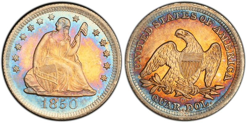1850 Seated Liberty Quarter