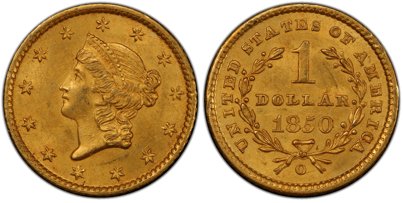 1850 (O) Liberty Gold Dollar