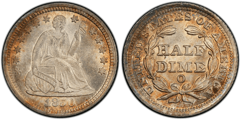 1850 Seated Liberty Half Dime