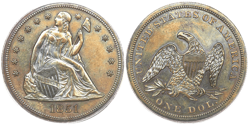 1851 Proof Dollar Pattern - J-132, Restrike