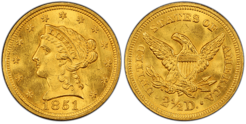 1851 Liberty Head Quarter Eagle