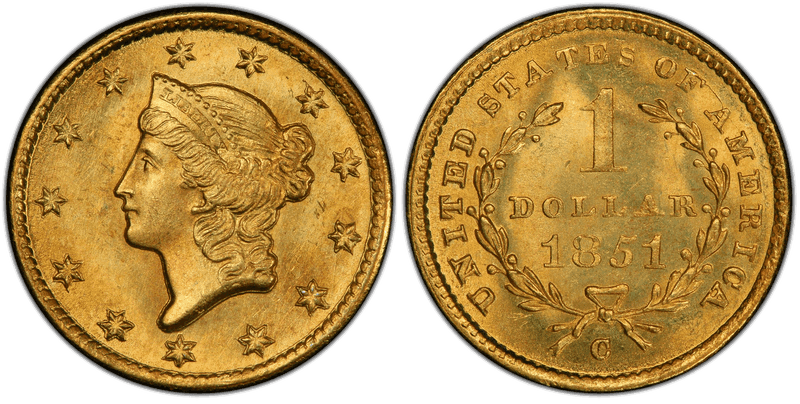 1851 Liberty Gold Dollar