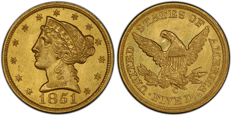 1851 Liberty Head Half Eagle