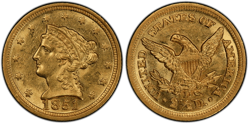 1851 (D) Liberty Head Quarter Eagle