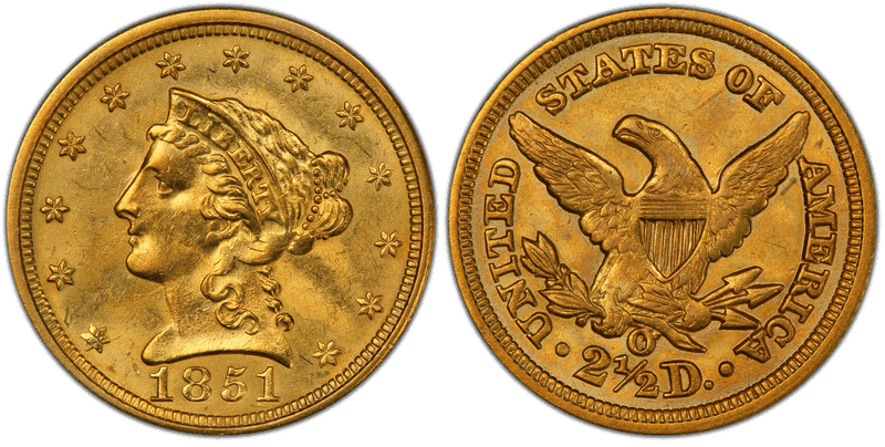 1851 (O) Liberty Head Quarter Eagle