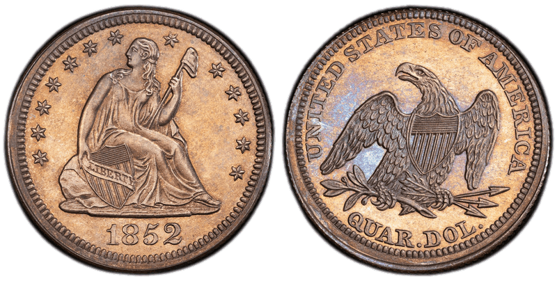 1852 Proof Seated Liberty Quarter