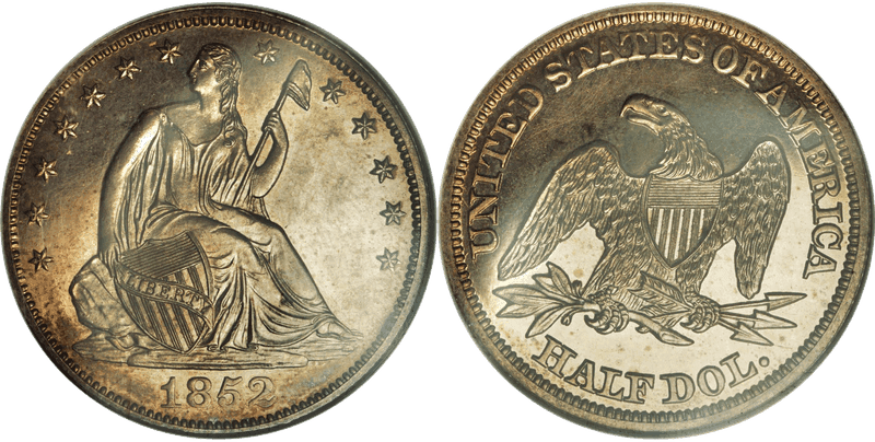 1852 Proof Seated Liberty Half Dollar