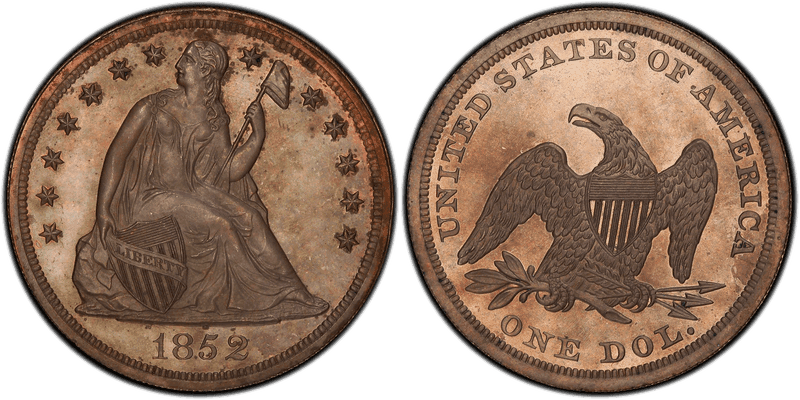 1852 Proof Dollar Pattern - J-134, Restrike