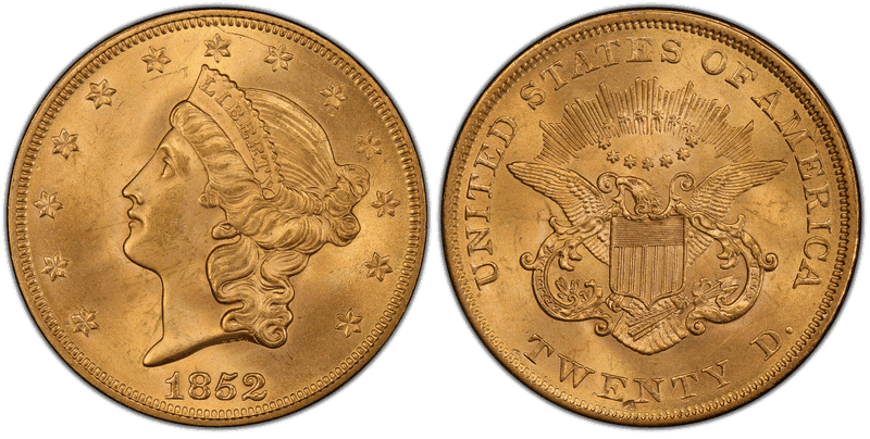 1852 Liberty Head Double Eagle