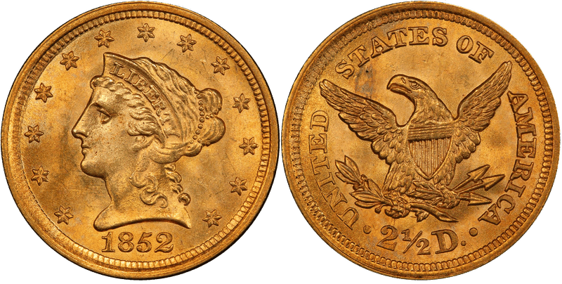 1852 Liberty Head Quarter Eagle