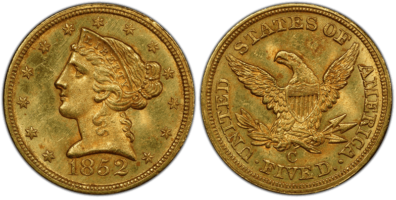 1852 Liberty Head Half Eagle