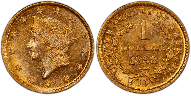1852 (D) Liberty Gold Dollar