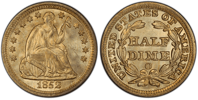 1852 Seated Liberty Half Dime