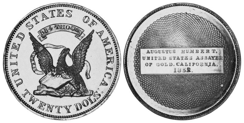 1852 Proof 1852/1 Humbert Gold Double Eagle