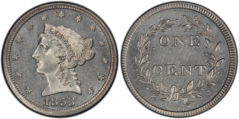 1853 Proof Cent Pattern - J-150, Thick