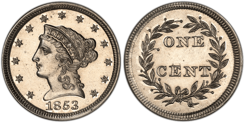 1853 Proof Cent Pattern - J-151