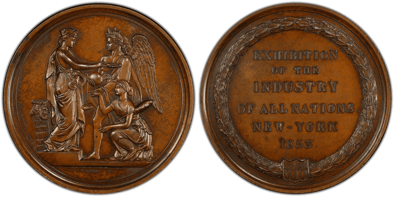 1853 Bronze Medal J-AM-16, New York Industry of All Nations