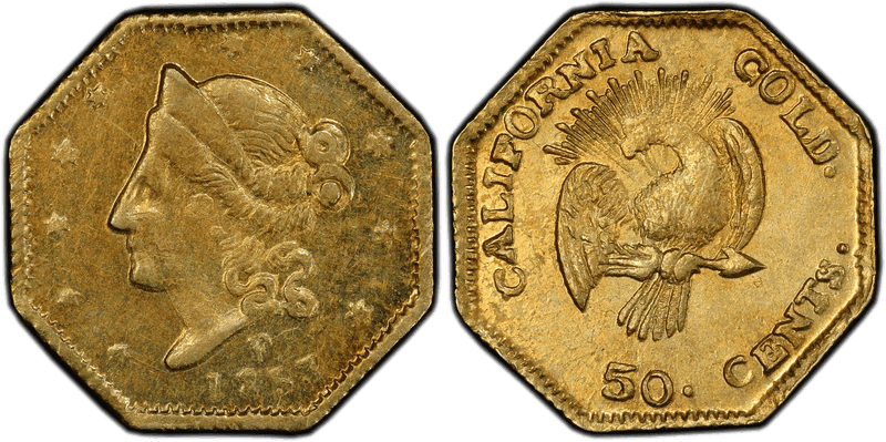 1853 Gold Half Dollar - BG-303, "Peacock"