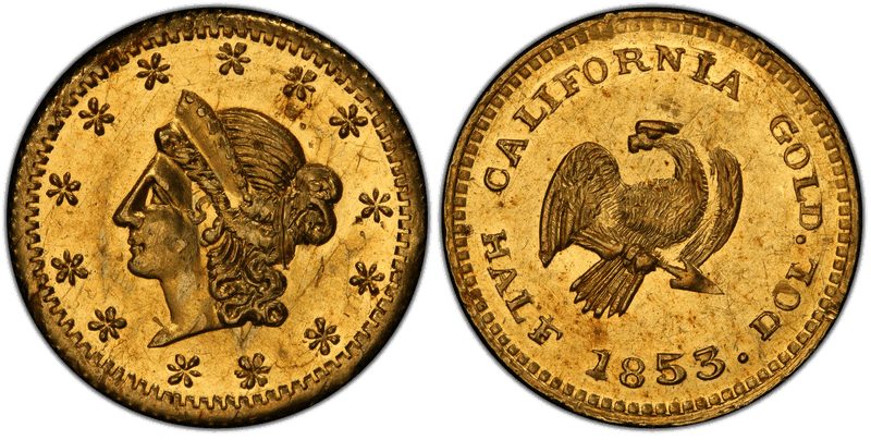 1853 Gold Half Dollar - BG-402, Eagle