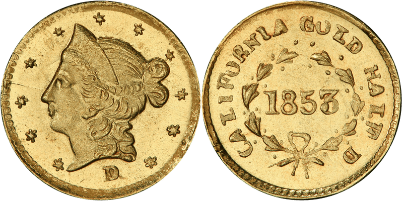 1853 Gold Half Dollar - BG-421
