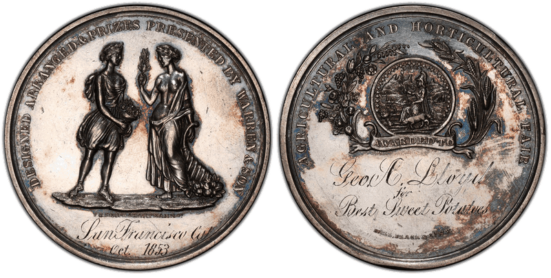 1853 Medal Warren & Son, Agriculture & Horticultural Fair Award, Silver