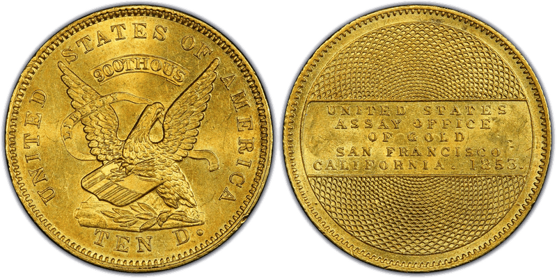 1853 "900" U.S. Assay Office Gold Eagle