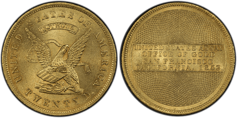 1853 "900" U.S. Assay Office Gold Double Eagle