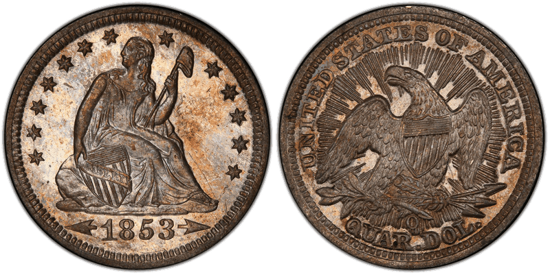 1853 Seated Liberty Quarter