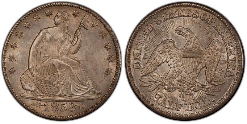 1853 Seated Liberty Half Dollar