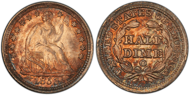 1853 Seated Liberty Half Dime