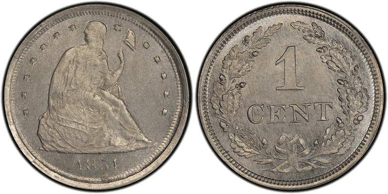 1854 Proof Cent Pattern - J-156