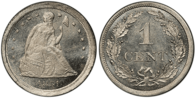 1854 Proof Cent Pattern - J-157