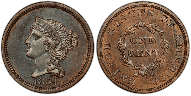 1854 Proof Cent Pattern - J-160