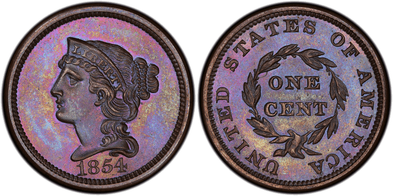 1854 Proof Cent Pattern - J-161, Original